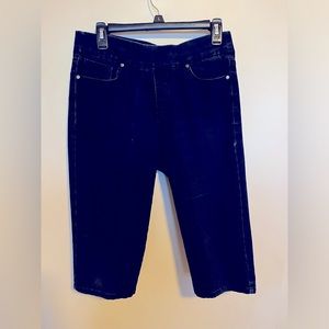 Gloria Vanderbilt Avery stretch pull up skimmers. Dark blue denim size 8.